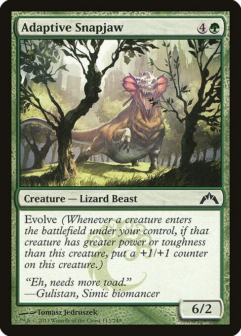 Adaptive Snapjaw, carta Magic di tipo Creature — Lizard Beast illustrata da Tomasz Jedruszek