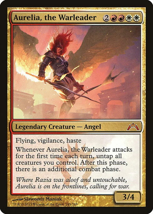 Aurelia, the Warleader, carta Magic di tipo Legendary Creature — Angel illustrata da Slawomir Maniak