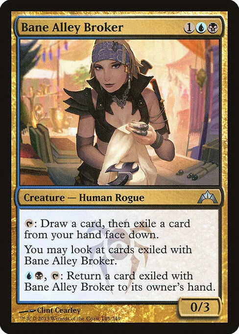 Bane Alley Broker, carta Magic di tipo Creature — Human Rogue illustrata da Clint Cearley