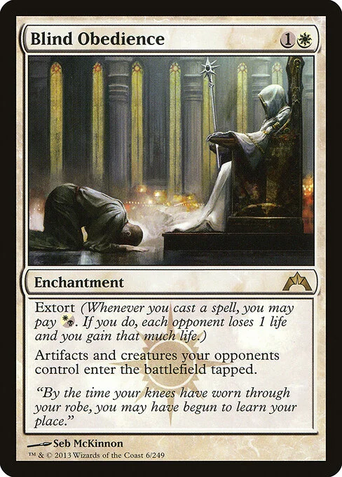Blind Obedience, carta Magic di tipo Enchantment illustrata da Seb McKinnon