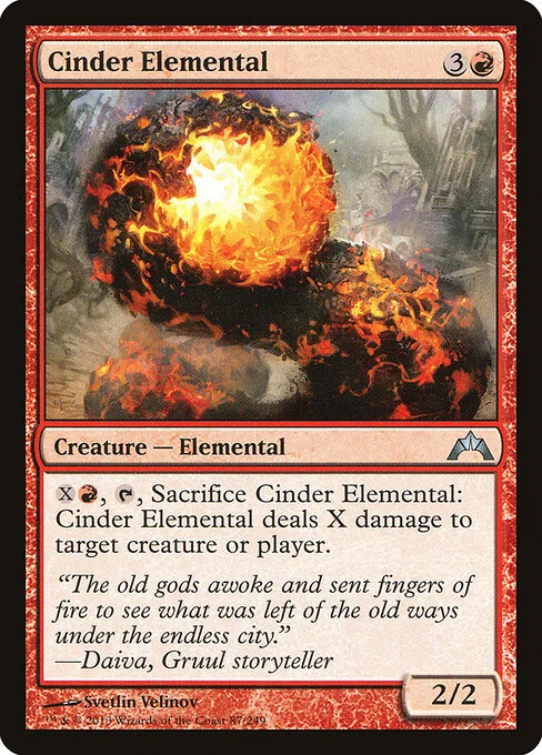 Cinder Elemental, carta Magic di tipo Creature — Elemental illustrata da Svetlin Velinov