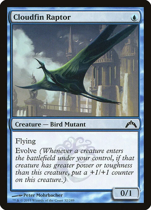 Cloudfin Raptor, carta Magic di tipo Creature — Bird Mutant illustrata da Peter Mohrbacher