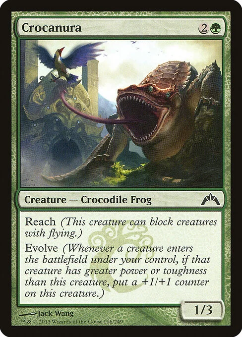 Crocanura, carta Magic di tipo Creature — Crocodile Frog illustrata da Jack Wang