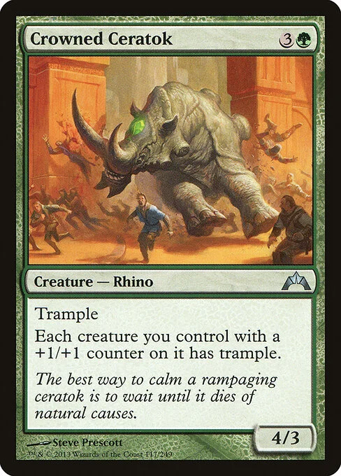 Crowned Ceratok, carta Magic di tipo Creature — Rhino illustrata da Steve Prescott
