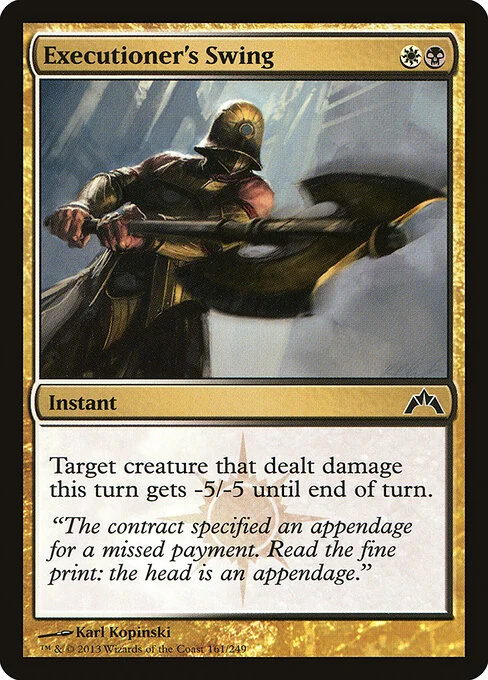 Executioner's Swing, carta Magic di tipo Instant illustrata da Karl Kopinski