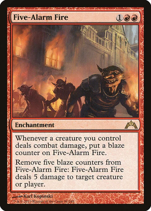 Five-Alarm Fire, carta Magic di tipo Enchantment illustrata da Karl Kopinski