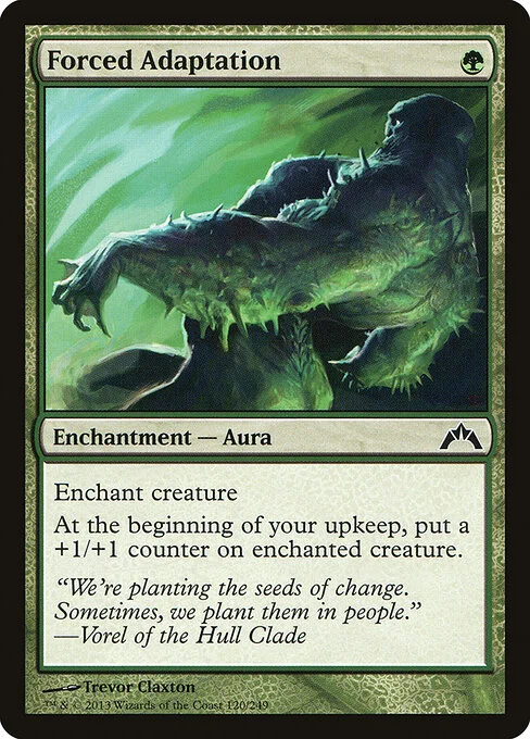 Forced Adaptation, carta Magic di tipo Enchantment — Aura illustrata da Trevor Claxton