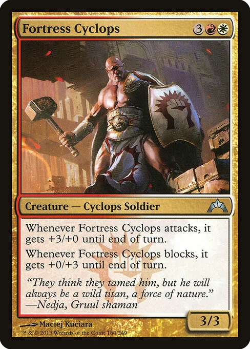 Fortress Cyclops, carta Magic di tipo Creature — Cyclops Soldier illustrata da Maciej Kuciara