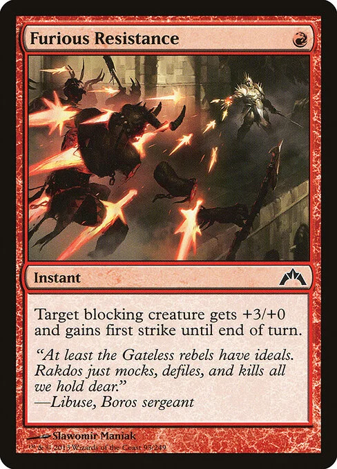 Furious Resistance, carta Magic di tipo Instant illustrata da Slawomir Maniak