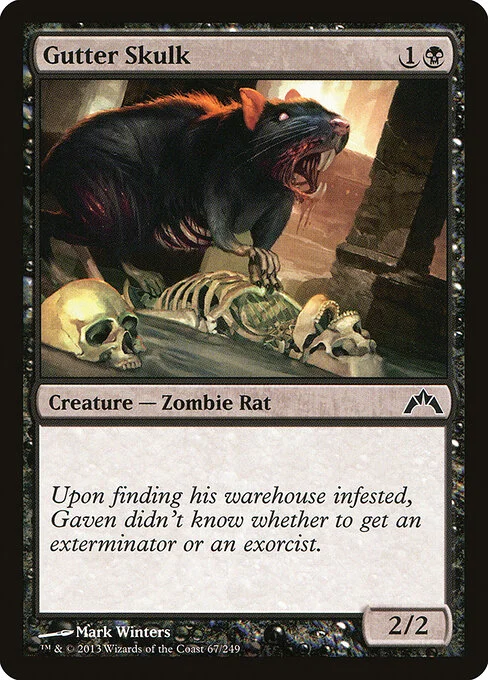 Gutter Skulk, carta Magic di tipo Creature — Zombie Rat illustrata da Mark Winters