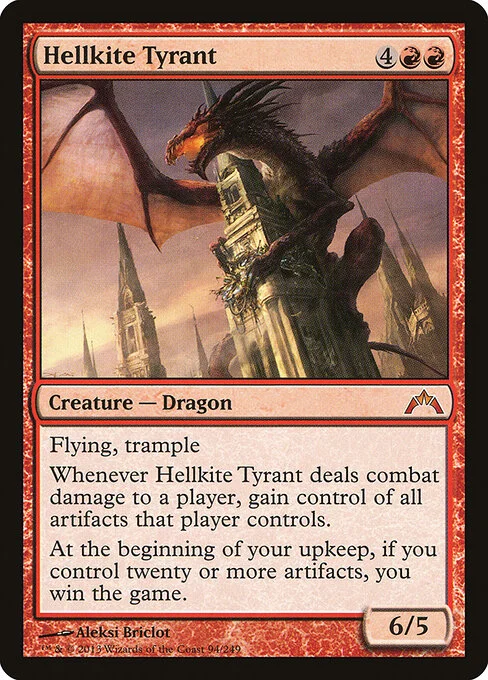 Hellkite Tyrant, carta Magic di tipo Creature — Dragon illustrata da Aleksi Briclot