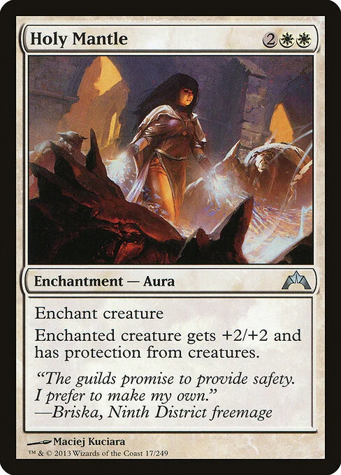 Holy Mantle, carta Magic di tipo Enchantment — Aura illustrata da Maciej Kuciara