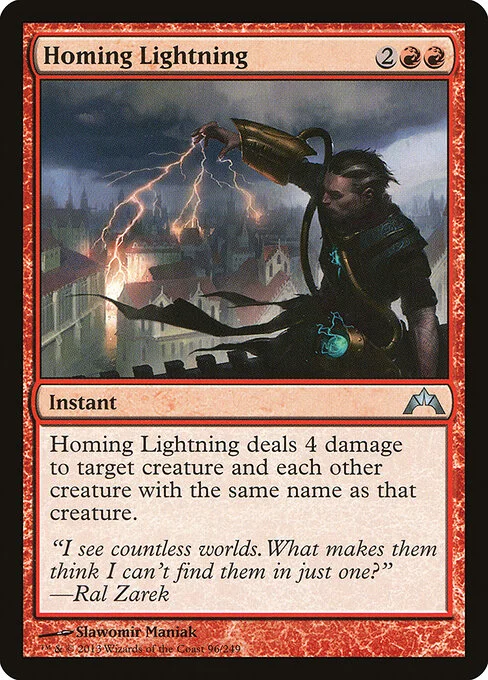 Homing Lightning, carta Magic di tipo Instant illustrata da Slawomir Maniak