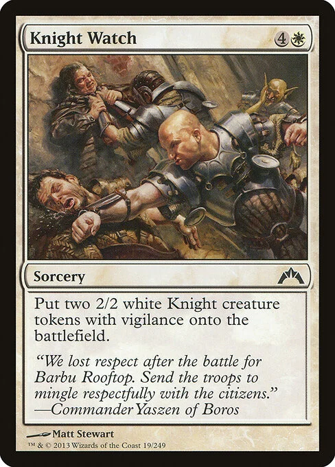 Knight Watch, carta Magic di tipo Sorcery illustrata da Matt Stewart