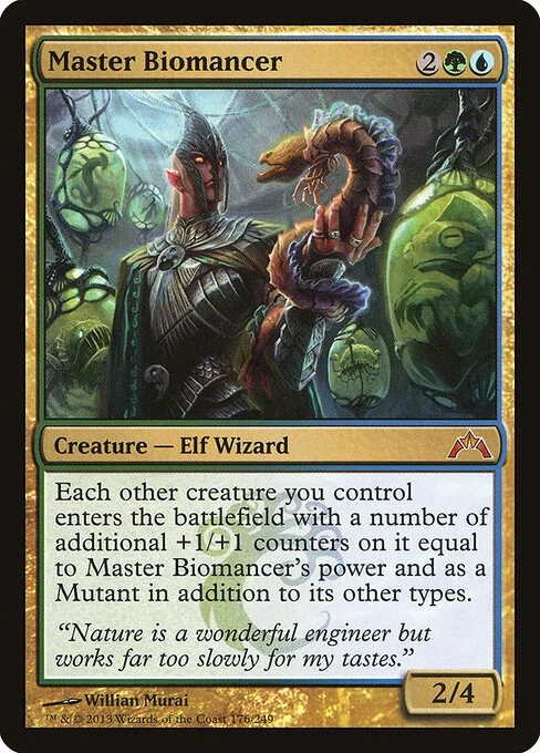 Master Biomancer, carta Magic di tipo Creature — Elf Wizard illustrata da Willian Murai