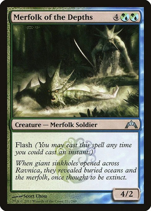 Merfolk of the Depths, carta Magic di tipo Creature — Merfolk Soldier illustrata da Scott Chou