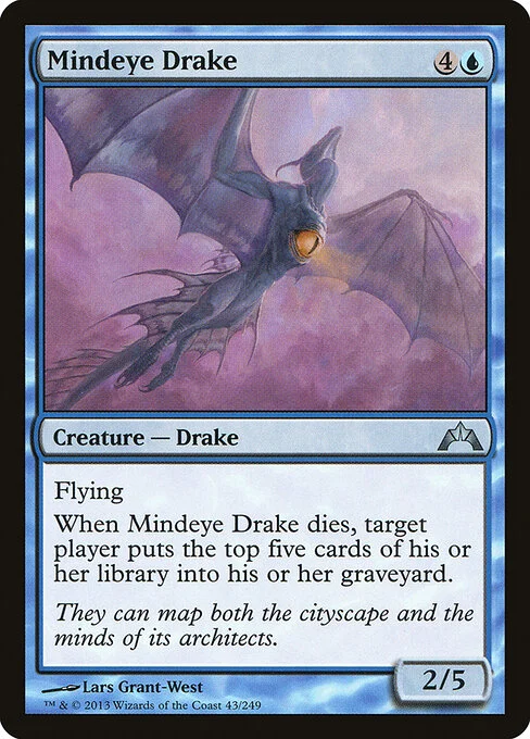 Mindeye Drake, carta Magic di tipo Creature — Drake illustrata da Lars Grant-West