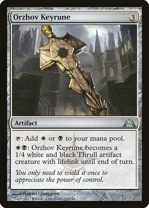Orzhov Keyrune, carta Magic di tipo Artifact illustrata da Daniel Ljunggren