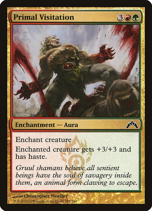 Primal Visitation, carta Magic di tipo Enchantment — Aura illustrata da Christopher Moeller