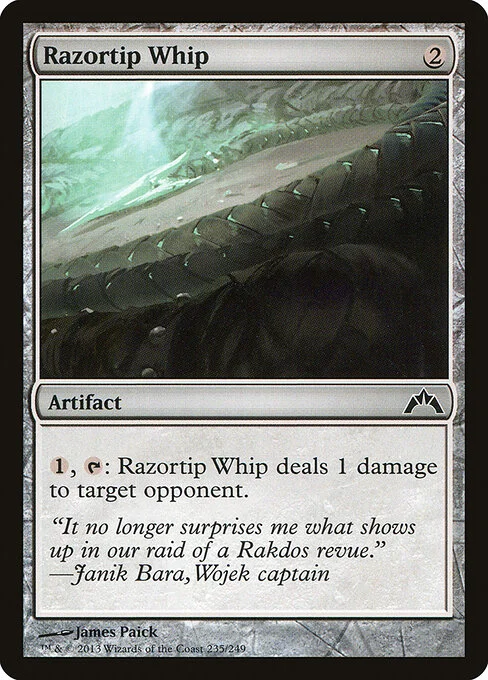 Razortip Whip, carta Magic di tipo Artifact illustrata da James Paick