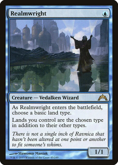 Realmwright, carta Magic di tipo Creature — Vedalken Wizard illustrata da Slawomir Maniak