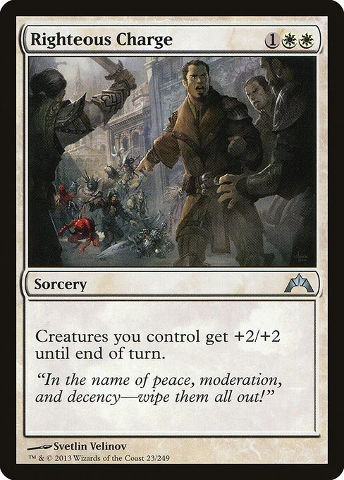 Righteous Charge, carta Magic di tipo Sorcery illustrata da Svetlin Velinov