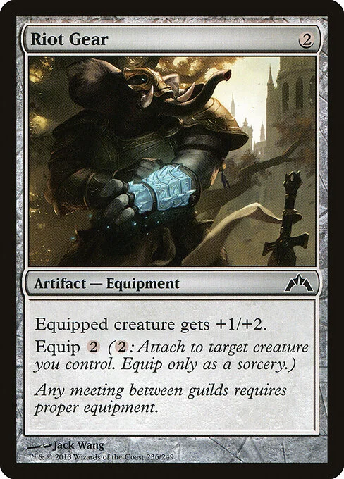 Riot Gear, carta Magic di tipo Artifact — Equipment illustrata da Jack Wang