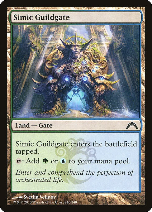 Simic Guildgate, carta Magic di tipo Land — Gate illustrata da Svetlin Velinov