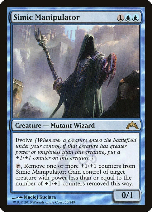 Simic Manipulator, carta Magic di tipo Creature — Mutant Wizard illustrata da Maciej Kuciara