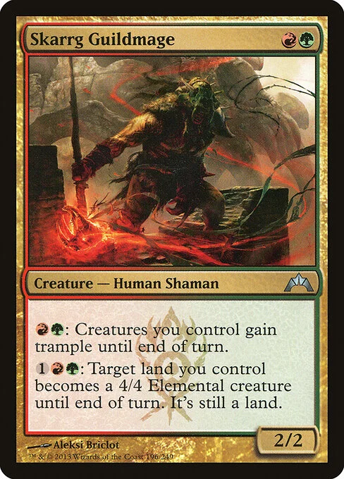 Skarrg Guildmage, carta Magic di tipo Creature — Human Shaman illustrata da Aleksi Briclot