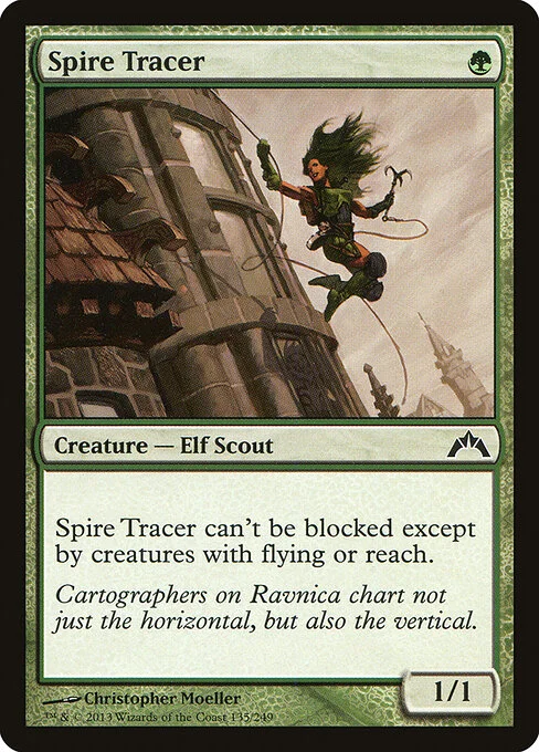 Spire Tracer, carta Magic di tipo Creature — Elf Scout illustrata da Christopher Moeller