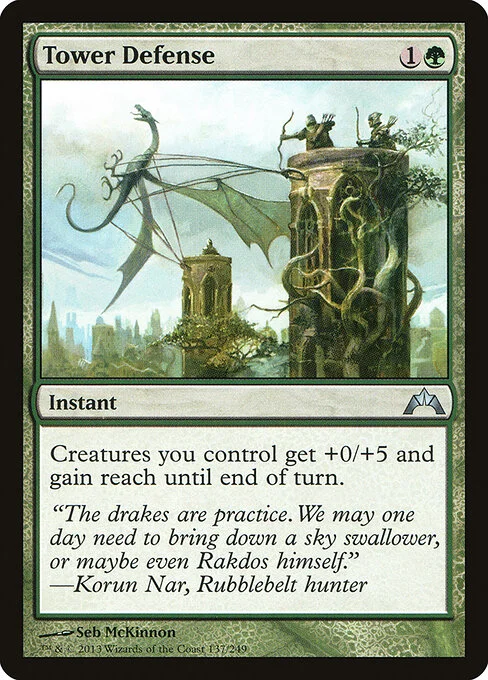 Tower Defense, carta Magic di tipo Instant illustrata da Seb McKinnon