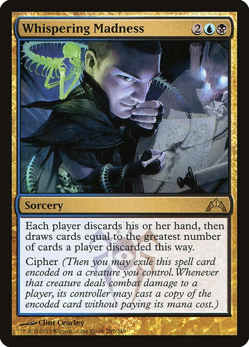 Whispering Madness, carta Magic di tipo Sorcery illustrata da Clint Cearley
