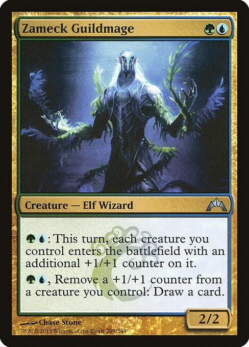 Zameck Guildmage, carta Magic di tipo Creature — Elf Wizard illustrata da Chase Stone