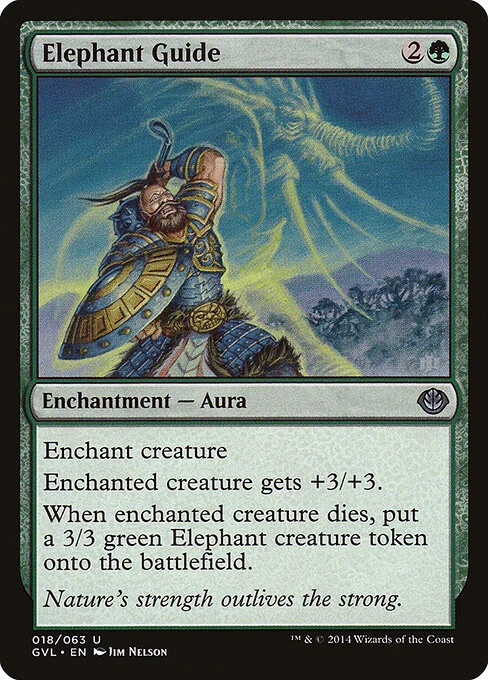 Elephant Guide, carta Magic di tipo Enchantment — Aura illustrata da Jim Nelson