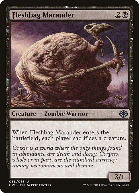 Fleshbag Marauder, carta Magic di tipo Creature — Zombie Warrior illustrata da Pete Venters