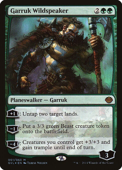 Garruk Wildspeaker, carta Magic di tipo Legendary Planeswalker — Garruk illustrata da Terese Nielsen