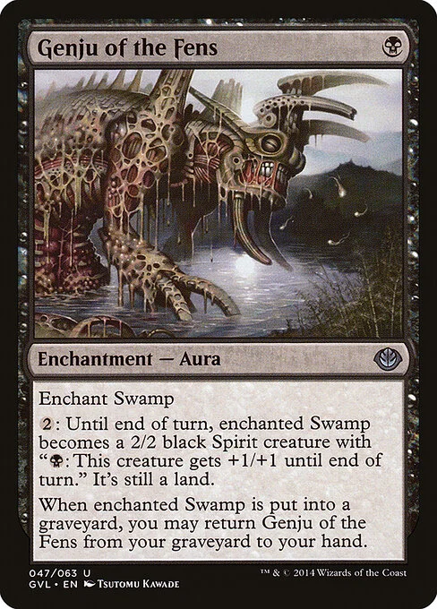 Genju of the Fens, carta Magic di tipo Enchantment — Aura illustrata da Tsutomu Kawade