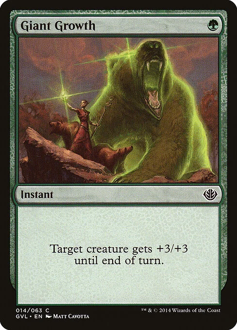 Giant Growth, carta Magic di tipo Instant illustrata da Matt Cavotta