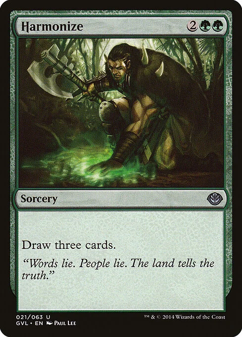 Harmonize, carta Magic di tipo Sorcery illustrata da Paul Lee