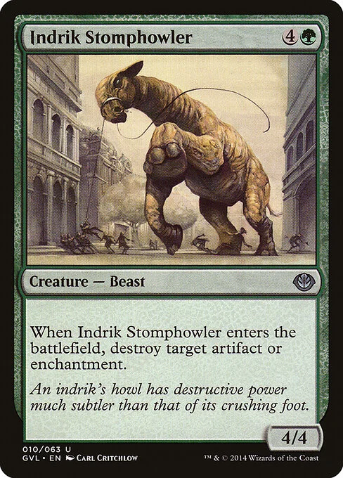 Indrik Stomphowler, carta Magic di tipo Creature — Beast illustrata da Carl Critchlow