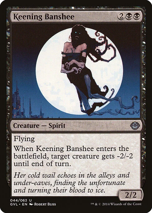 Keening Banshee, carta Magic di tipo Creature — Spirit illustrata da Robert Bliss