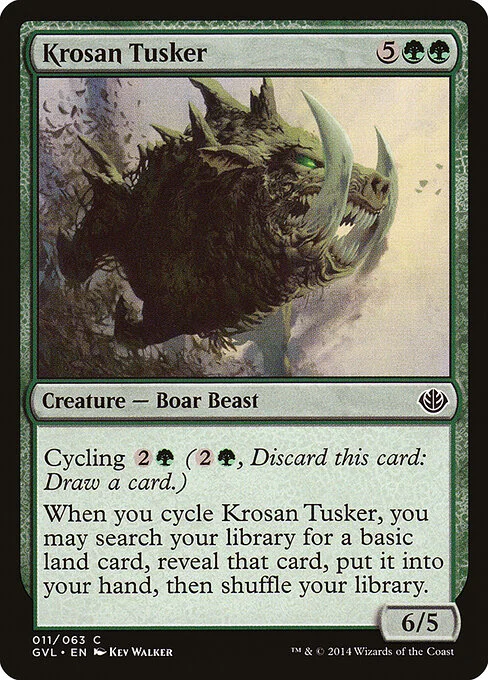Krosan Tusker, carta Magic di tipo Creature — Boar Beast illustrata da Kev Walker