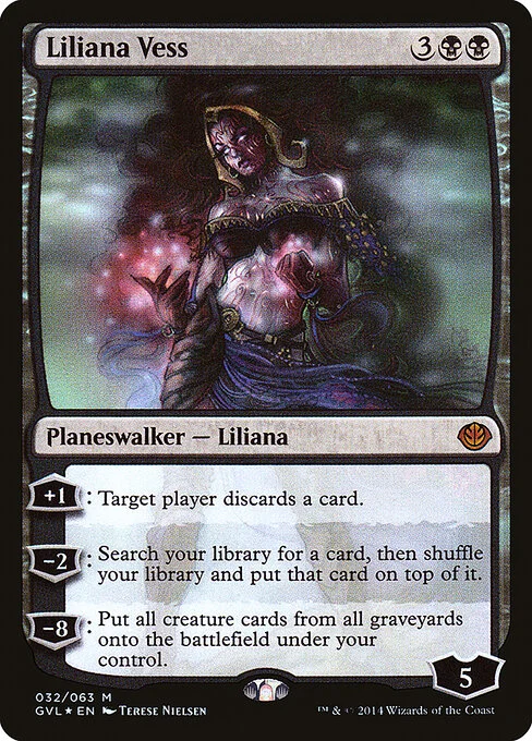 Liliana Vess, carta Magic di tipo Legendary Planeswalker — Liliana illustrata da Terese Nielsen