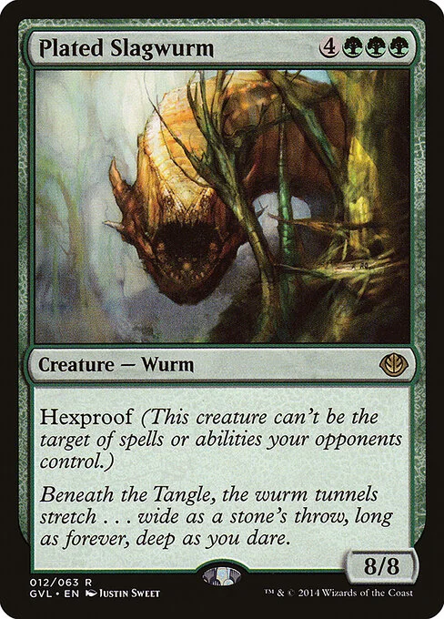 Plated Slagwurm, carta Magic di tipo Creature — Wurm illustrata da Justin Sweet