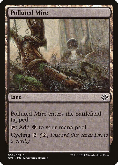 Polluted Mire, carta Magic di tipo Land illustrata da Stephen Daniele
