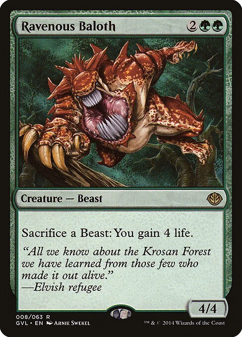 Ravenous Baloth, carta Magic di tipo Creature — Beast illustrata da Arnie Swekel