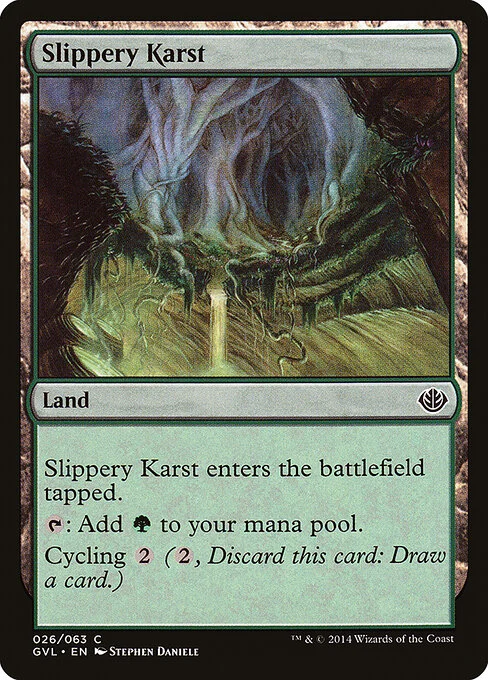 Slippery Karst, carta Magic di tipo Land illustrata da Stephen Daniele