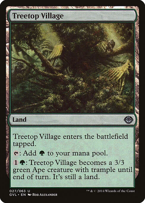 Treetop Village, carta Magic di tipo Land illustrata da Rob Alexander