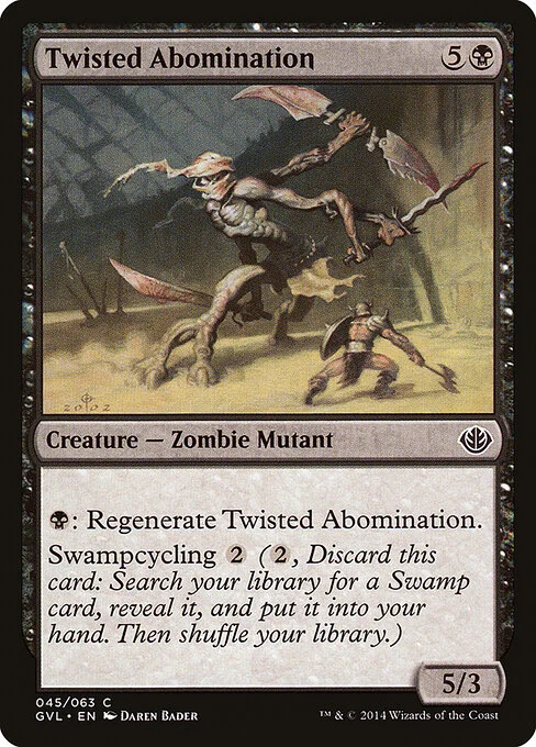 Twisted Abomination, carta Magic di tipo Creature — Zombie Mutant illustrata da Daren Bader